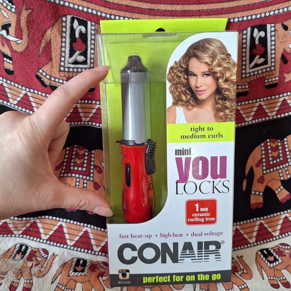 Conair Mini You Locks Curling Iron Dual Voltage Portable Heat Styling Tool